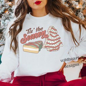 Tis The Season Christmas Sweatshirt, Unisex Fleece Lined Crew Neck Sweatshirt